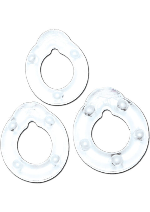All American Triple Rings Silicone Cockrings Waterproof Clear