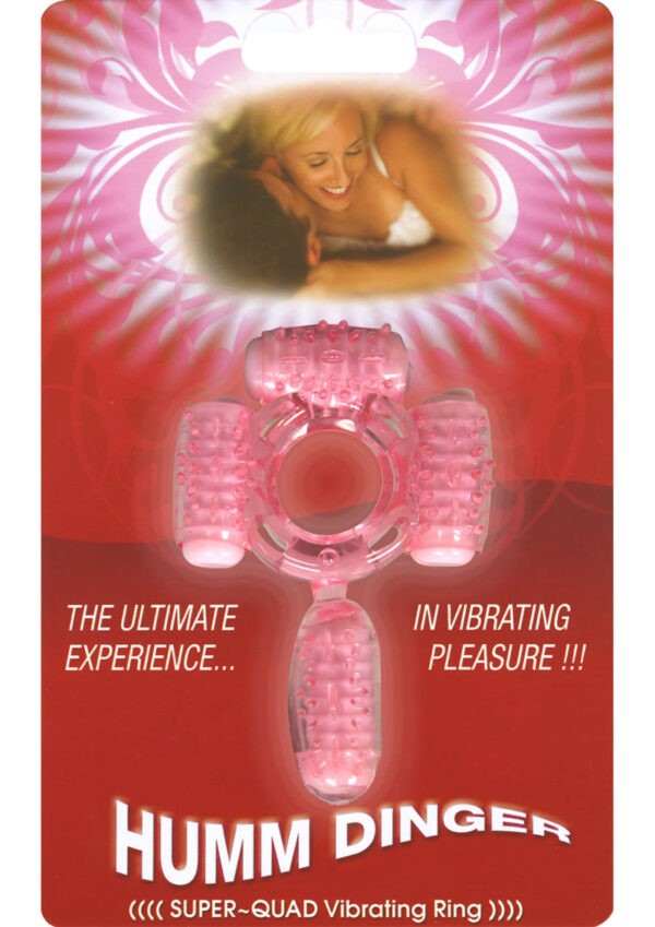 Humm Dinger Super Quad Vibrating Cock Ring Magenta