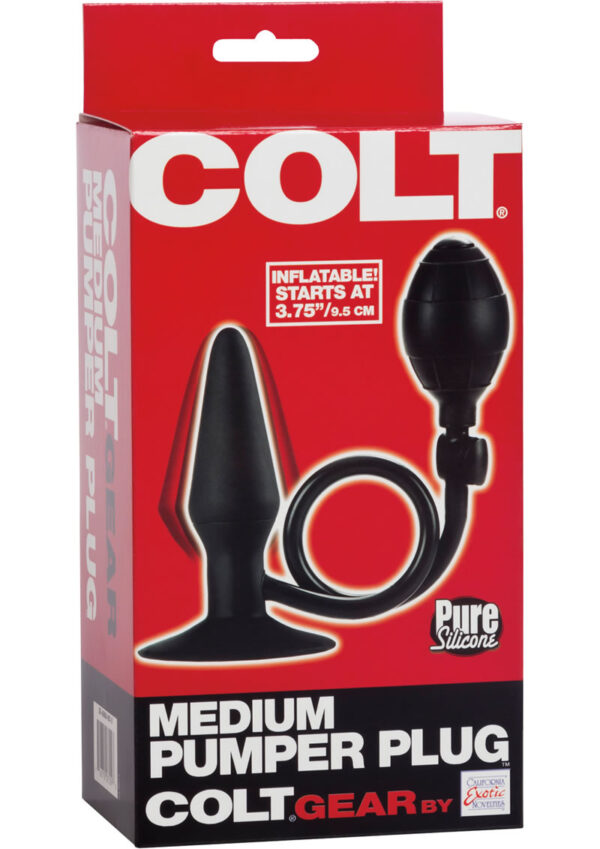 Colt Medium Pumper Plug Silicone Inflatable Butt Plug Black