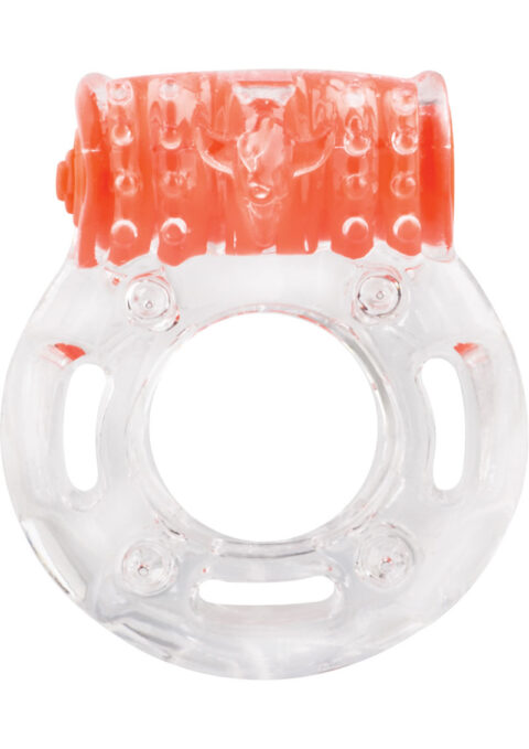 Color Pop Quickie Screaming O Plus Vibrating Ring Silicone Cockring Orange