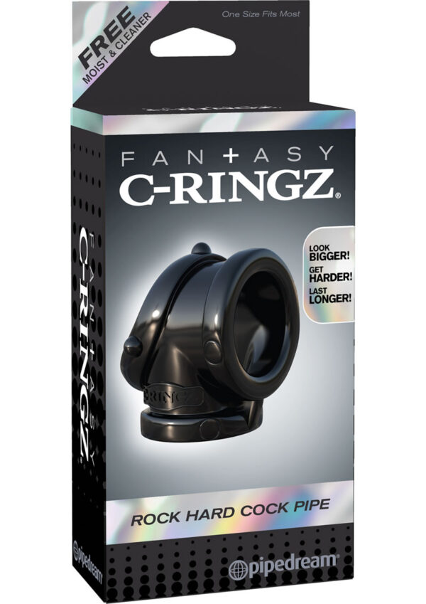 Fantasy C-Ringz Rock Hard Cock Pipe Cock Ring Black