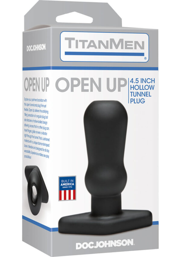 TitanMen Open Up Hollow Tunnel Anal Plug Black 4.5 Inch