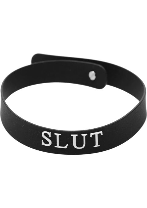 Master Series Slut Silicone Collar Black 17.5 Inches
