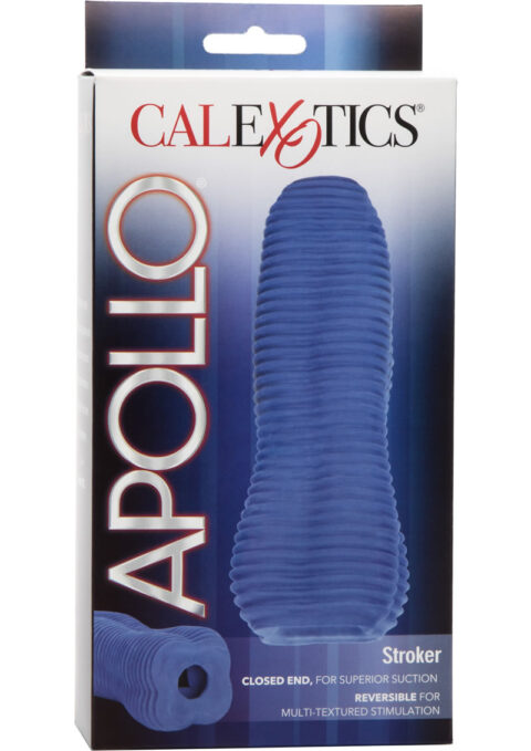 Apollo Stroker Closed End Textured Masturbator Blue 6.25 Inch