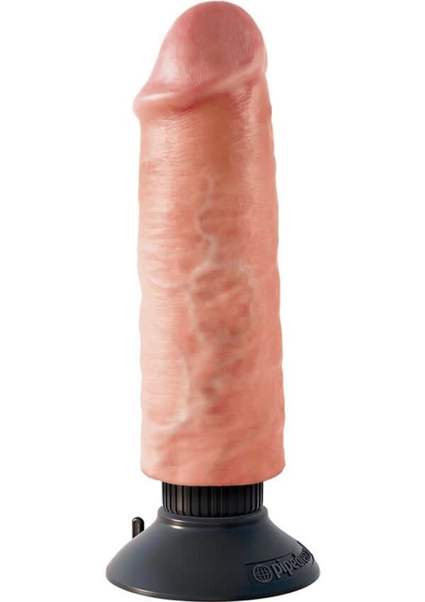 King Cock Vibrating Realistic Dildo Waterproof Flesh 6 Inch