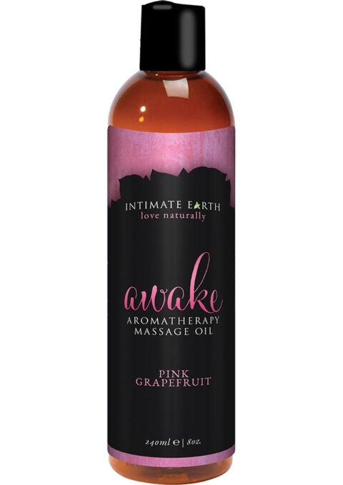 Intimate Earth Awake Aromatherapy Massage Oil Pink Grapefruit 8 Ounce