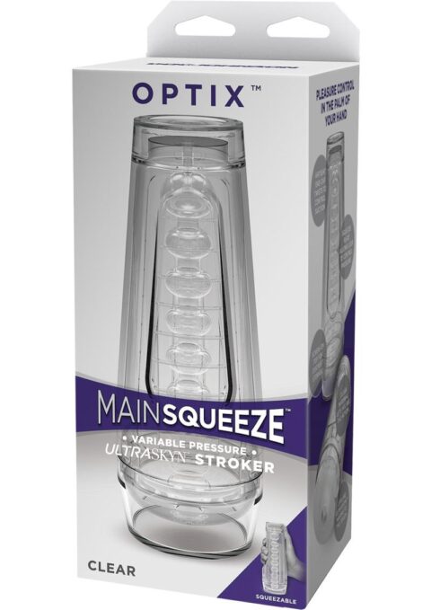 Main Squeeze Optix UltraSkyn Stroker Textured Clear 7.5 Inches