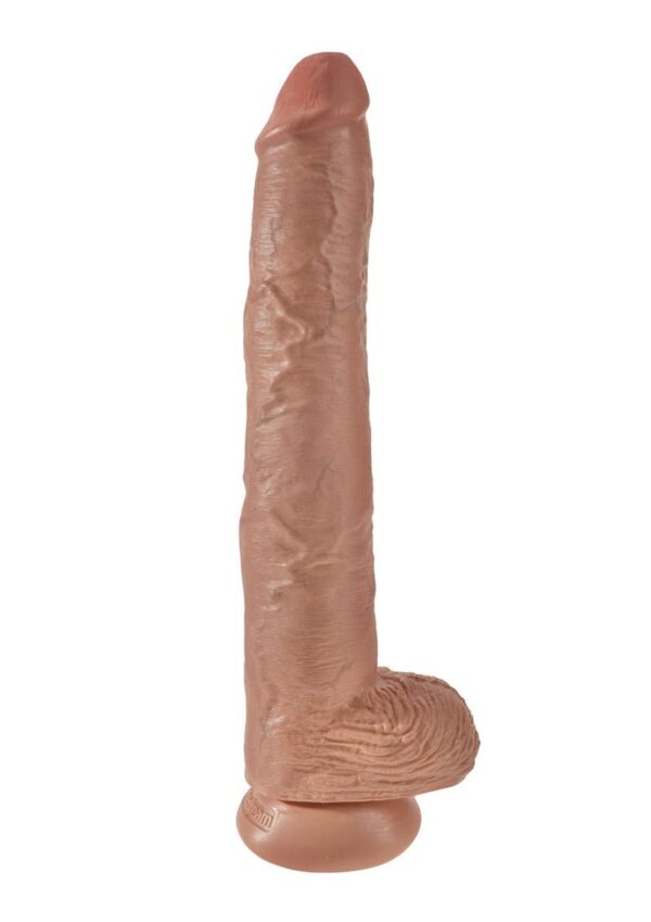 King Cock Realistic Dildo With Balls Tan 14 Inch