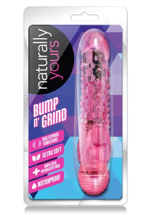 Naturally Yours Bump N Grind Jelly Dildo Waterproof Pink 6.25 Inch