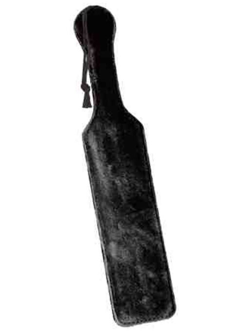Fur Lined Leather Paddle 14.5 Inch Black