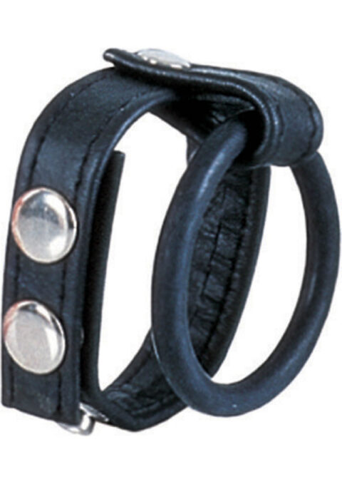 Ball Spreader Adjustable Leather Strap With Ring Medium Black