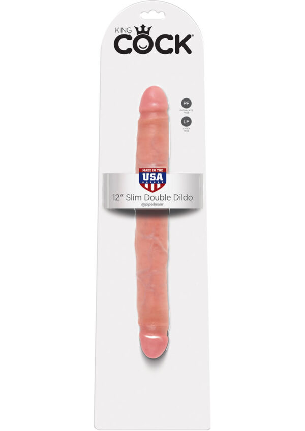 King Cock Slim Double Dildo Flesh 12 Inch