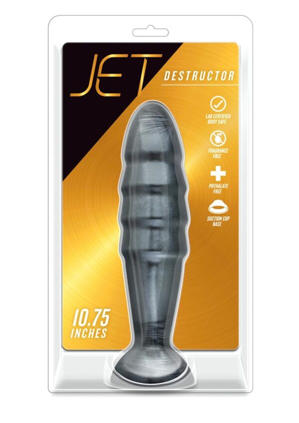 Jet Destructor Anal Plug Carbon Metallic Black 10.75 Inches