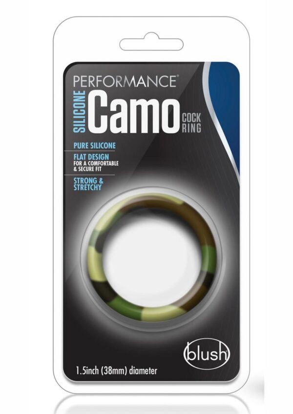 Performance Silicone Camo Cock Ring Green Camouflage 1.5 Inch Diameter