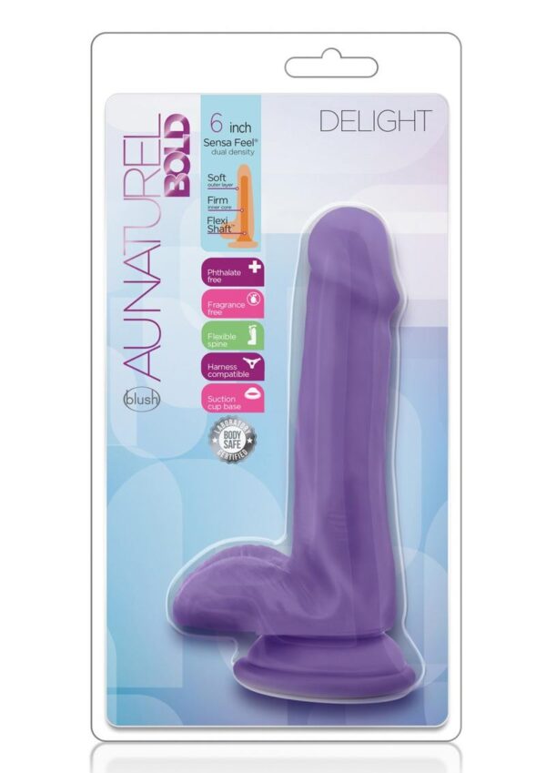 Au Naturel Bold Delight Dildo 6 inch Suction Cup Non Vibrating