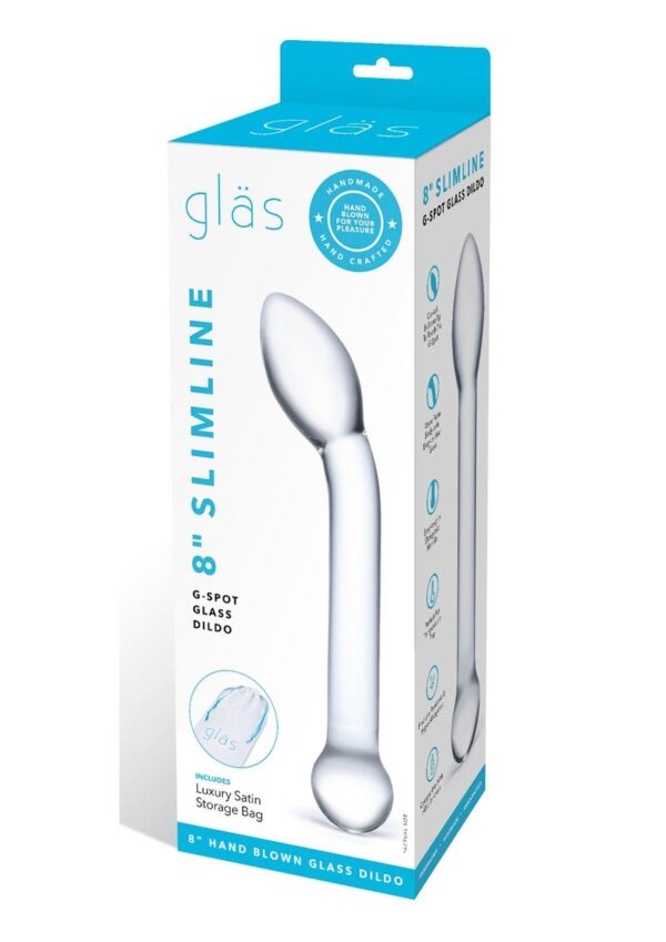 Glas Slimline G Spot Glass Dildo 8 Inches Clear