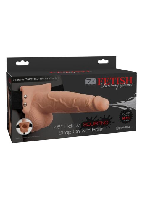 Fetish Fantasy Hollow Squirting Strap-On With Balls Flesh 7.5 Inches