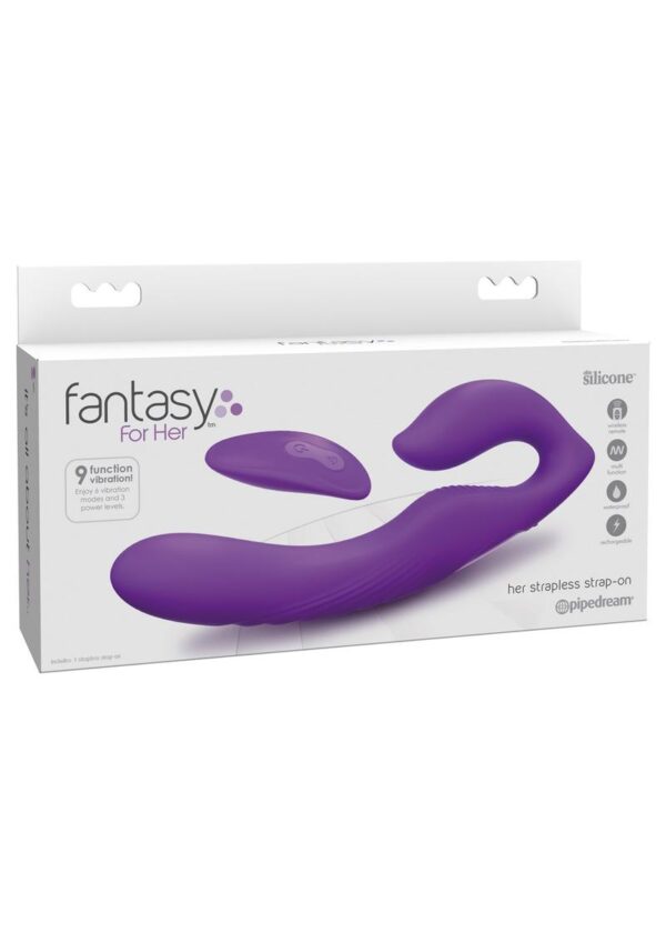 Fantasy For Her  Her Ultimate Strapless Strap on Multi Function Wireless Remote Waterproof Rechargeable Purple