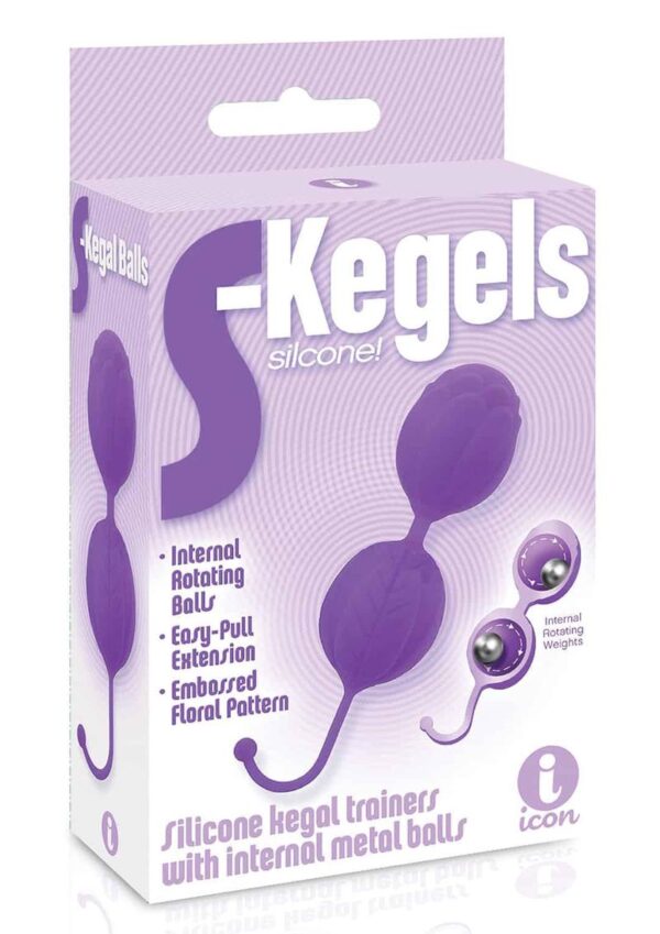 S-Kegels Silicone Textured Kegel Trainers With Internal Balls Purple