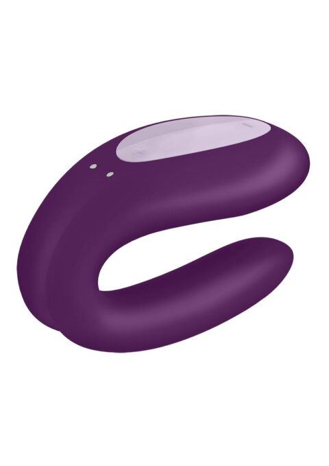 Satisfyer Double Joy Rechargeable Silicone Dual Stimulating Vibrator - Purple