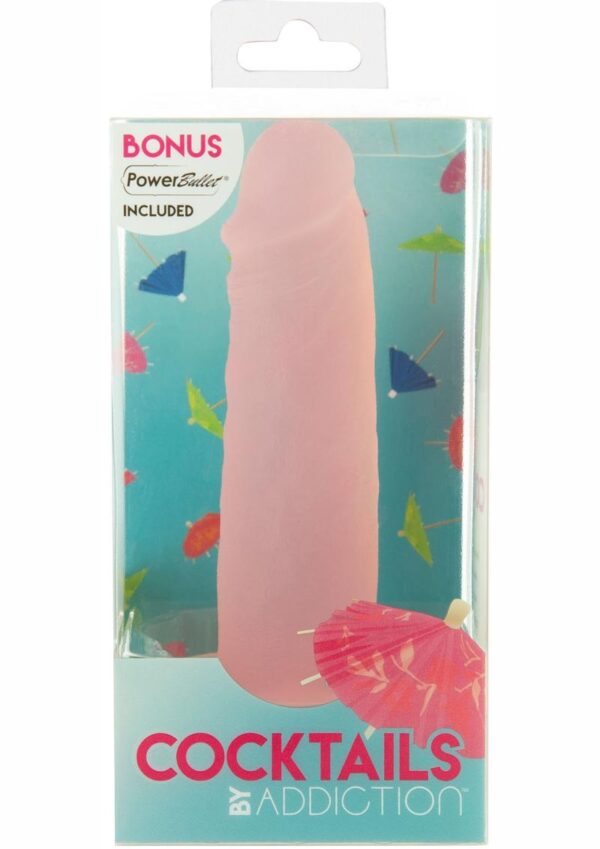 Addiction Cocktails Vibrating Silicone Dildo 5.5in - Peach Bellini