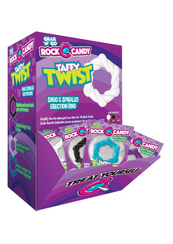 Rock Candy Taffy Twist Cock Rings Display (24 Per Display)