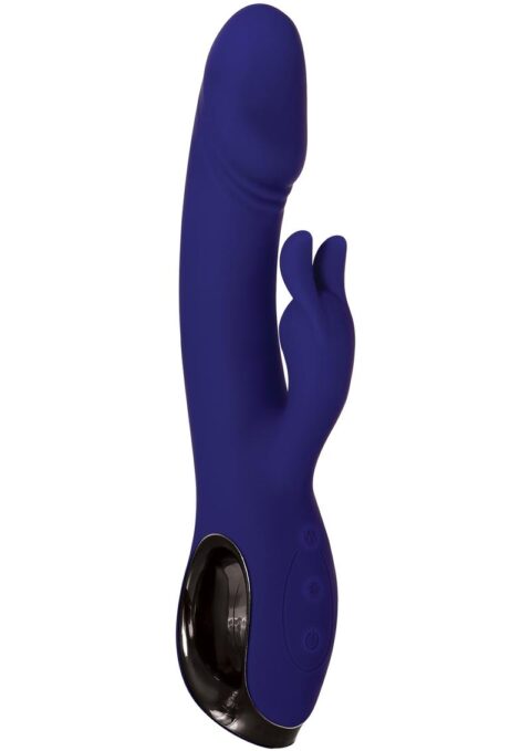 Bunny Buddy Rechargeable Silicone Dual Vibrator With Clitoral Stimulator - Purple