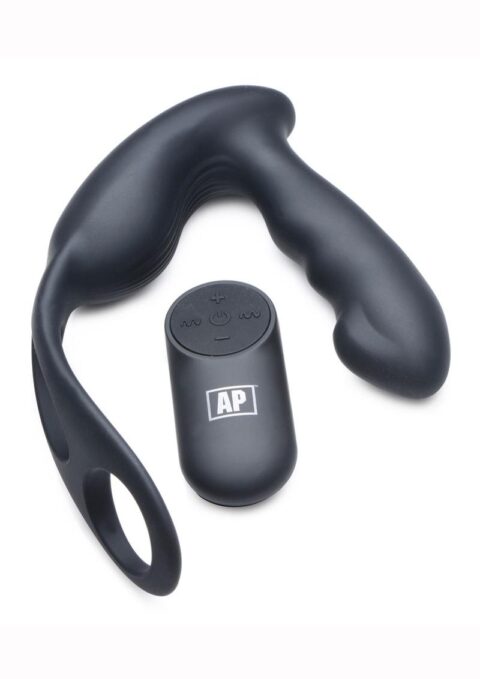 Alpha Pro 7X P-Strap Milker Silicone Rechargeable Vibrating Prostate Plug With Milking Bead