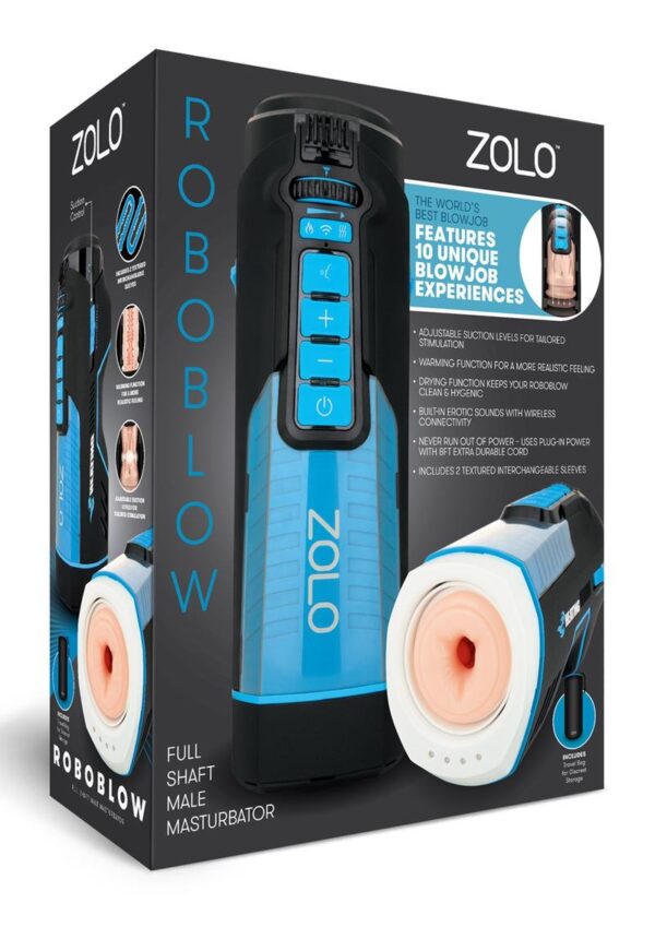 ZOLO Roboblow Full Shaft Male Blowjob Masturbator - Blue/Black