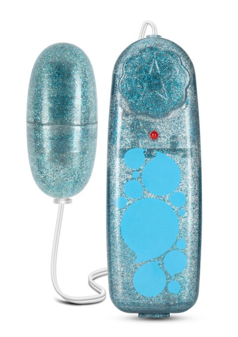 B Yours Glitter Power Bullet Vibrator With Remote Control - Blue
