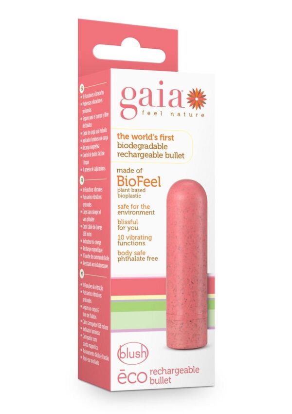 Gaia Eco Rechargeable Bullet Vibrator - Coral