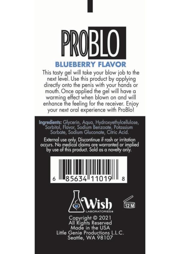 ProBlo Oral Pleasure Flavored Gel 1.5oz - Blueberry