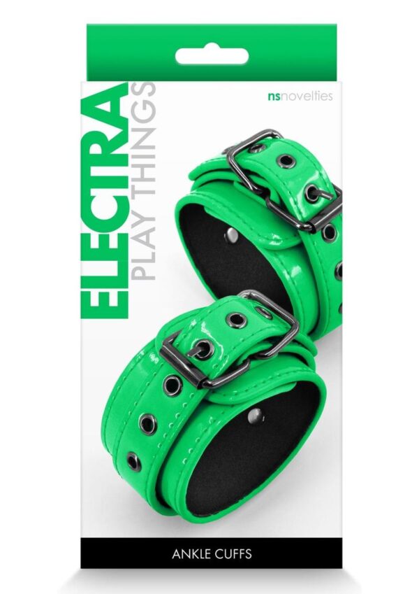 Electra Play Things PU Leather Ankle Cuffs - Green