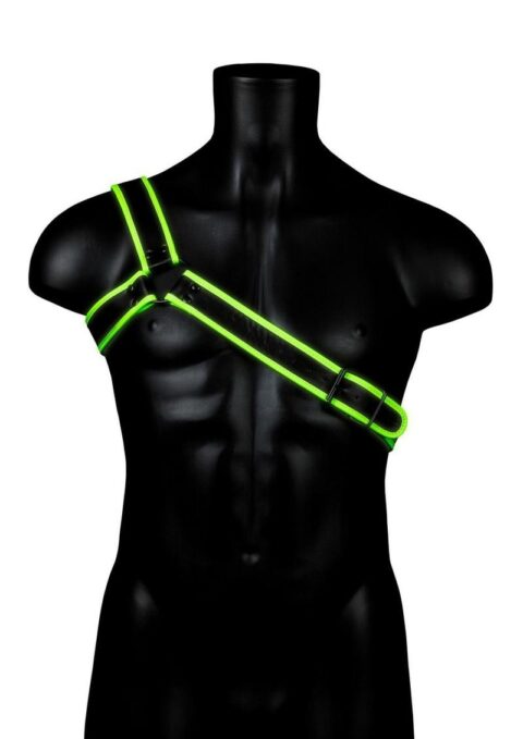 Ouch! Gladiator Harness Glow in the Dark - Large/XLarge - Green