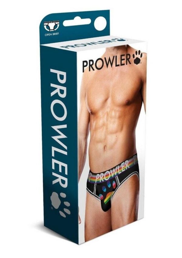 Prowler Black Oversized Paw Open Brief - Small - Black/Rainbow