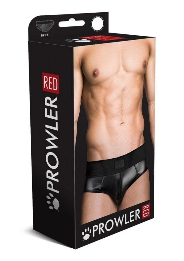 Prowler Red Wetlook Brief - Large - Black