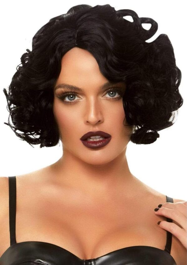 Leg Avenue Curly Bob Wig - O/S - Black