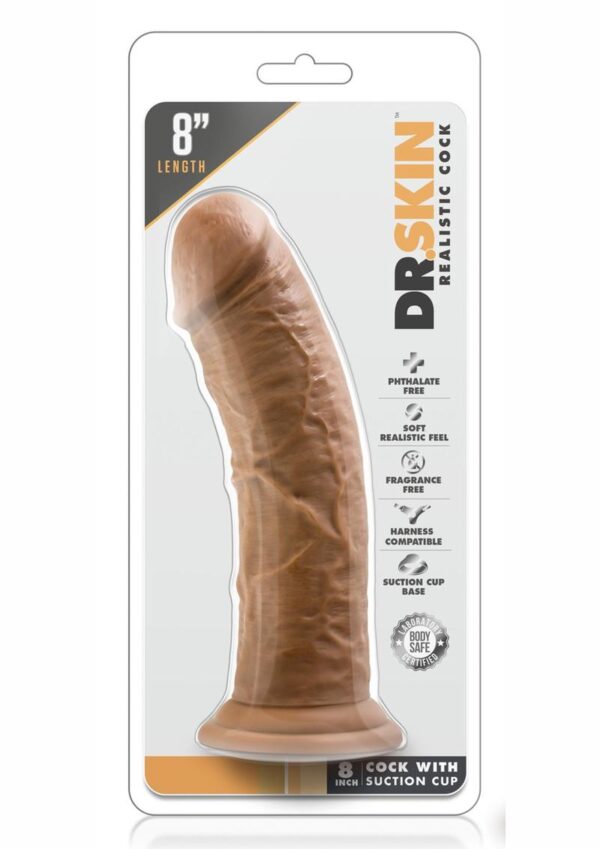 Dr. Skin Dildo with Suction Cup 8in - Caramel