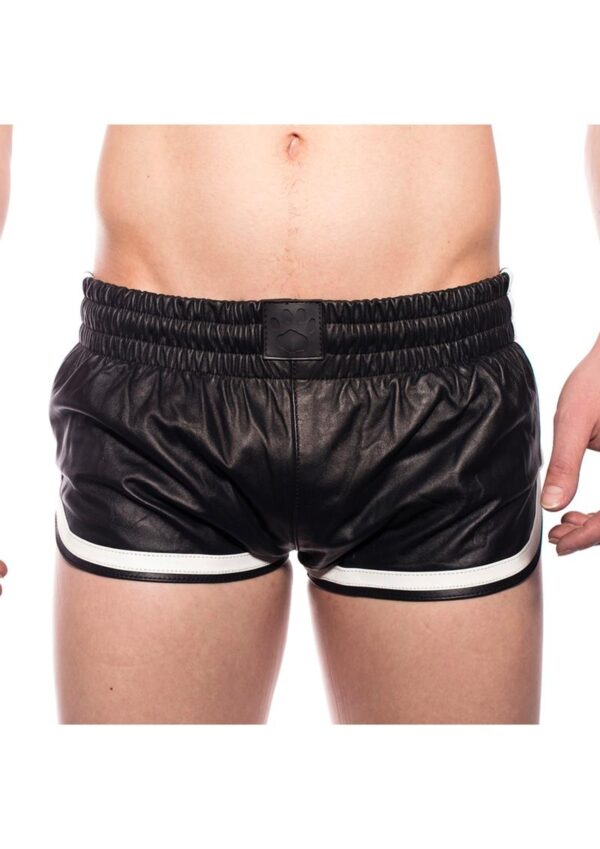 Prowler Red Leather Sport Shorts - Small - Black/White