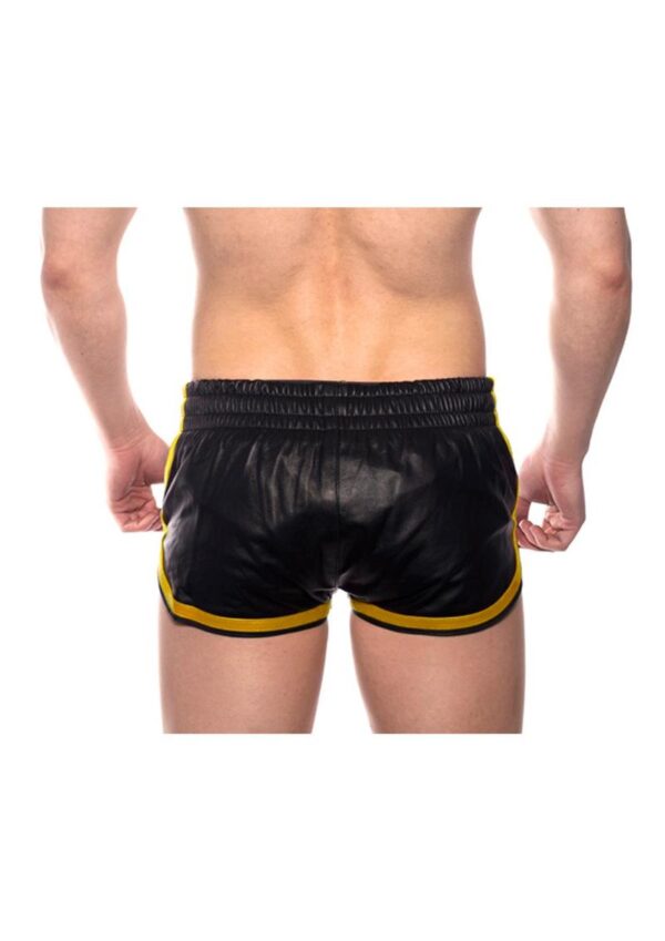 Prowler Red Leather Sport Shorts - Small - Black/Yellow