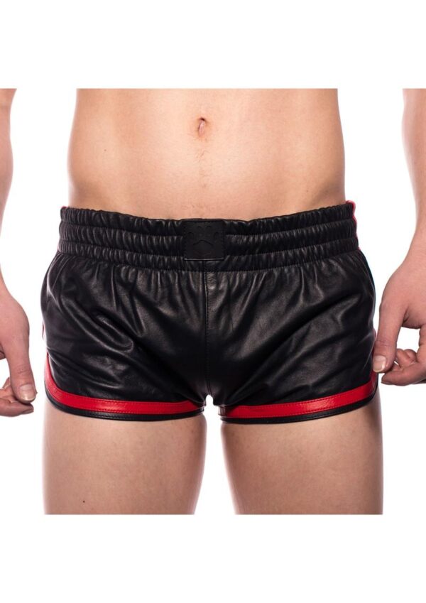 Prowler Red Leather Sport Shorts - XXXLarge - Black/Red