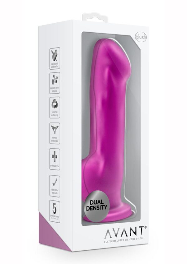 Avant D7 Ergo Silicone Dildo with Suction Cup 7.5in - Violet