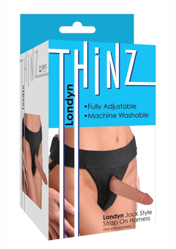 Thinz Londyn Jock Style Adjustable Strap-On Harness - Black