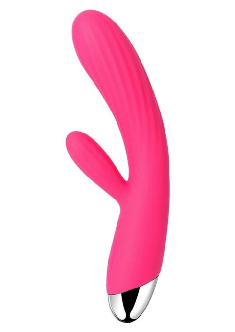 Svakom Angel Rechargeable Silicone Heating Rabbit Vibrator - Plum Red/Silver