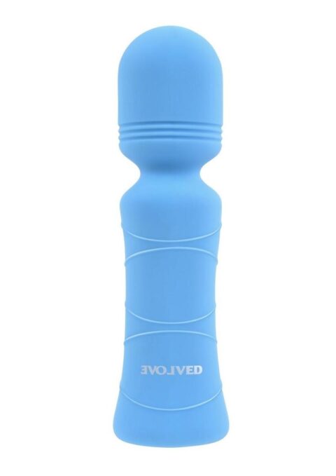 Out of The Blue Rechargeable Silicone Wand Vibrator - Blue