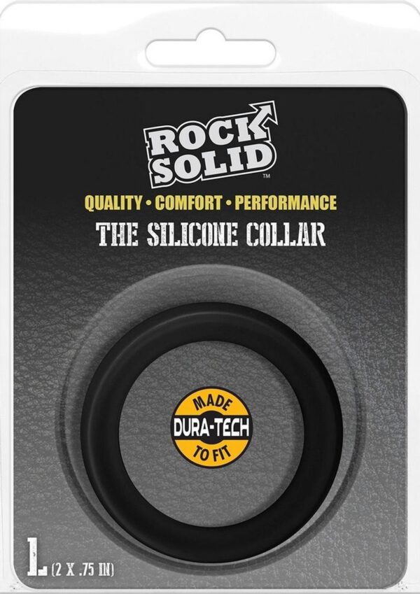 Rock Solid The Silicone Collar Cock Ring - Large - Black