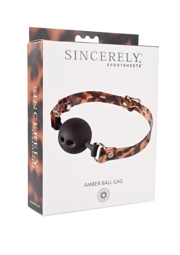 Sincerely Amber Silicone Ball Gag - Animal Print Gold