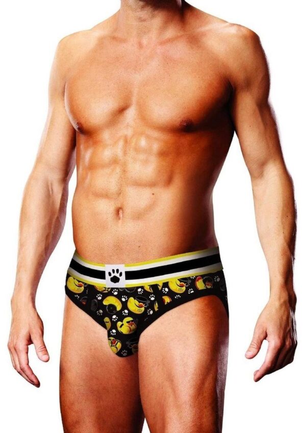 Prowler Spring/Summer 2023 BDSM Rubber Ducks Brief - Small - Black/Yellow