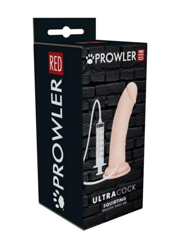 Prowler Red Ultra Cock Realistic Squirting Dildo 8in - Vanilla