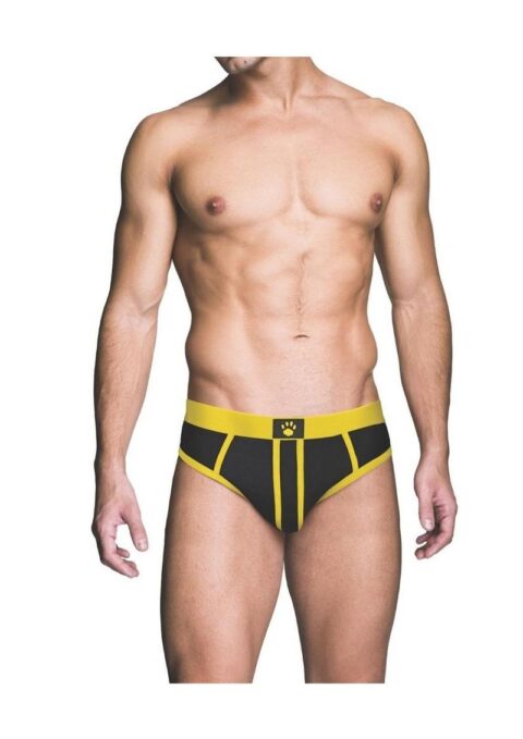 Prowler Red Ass-Less Brief - Large - Black/Yellow